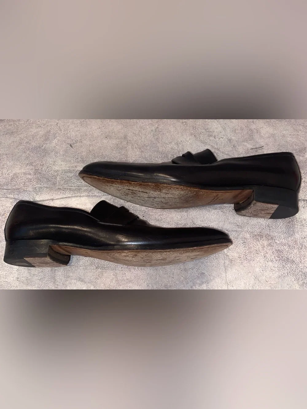 WORN 3x To Boot NY Black Leather Slip On Penny Loafers Shoes Classic Italy 13
